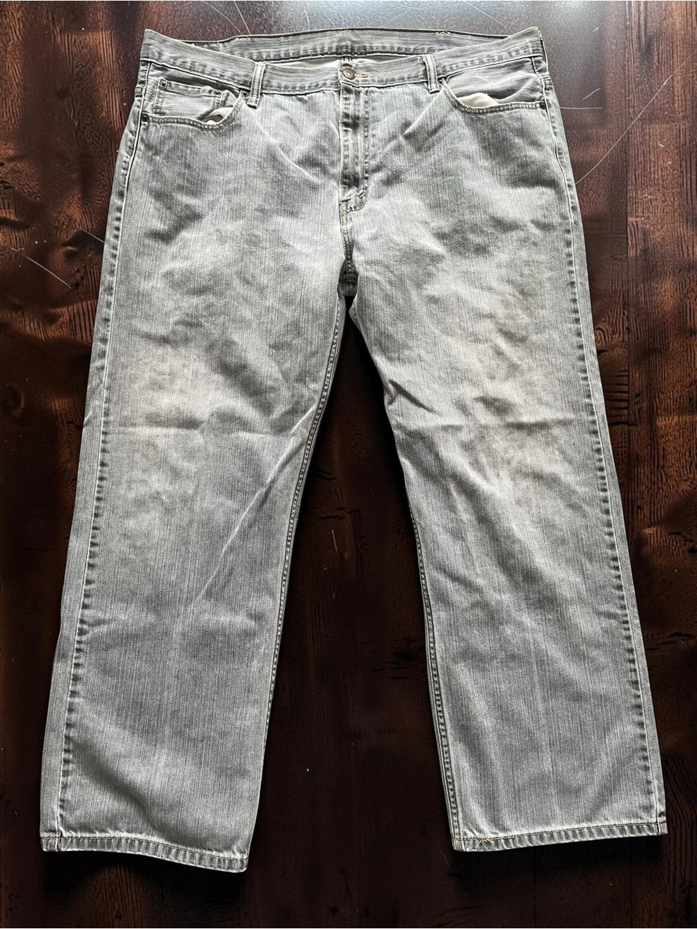 Levi's 569 Men's Relaxed Straight Jeans - Light Gray Size 42x32